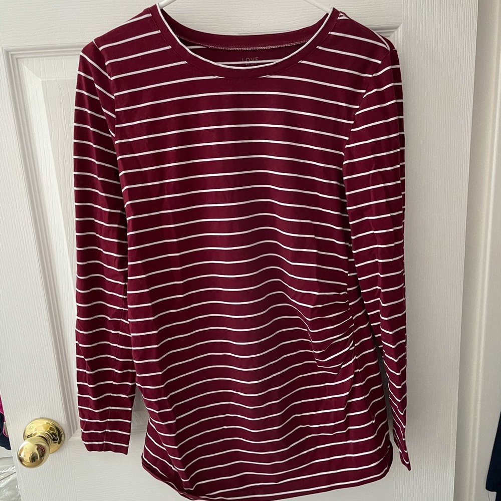 Maternity long sleeve maroon shirt